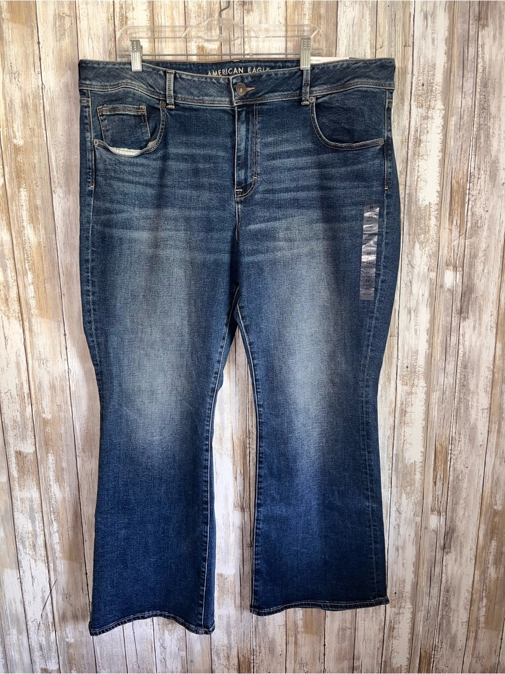 American Eagle Kick Boot Jeans Size 22 Low Rise Super Stretch Dark Wash NWT